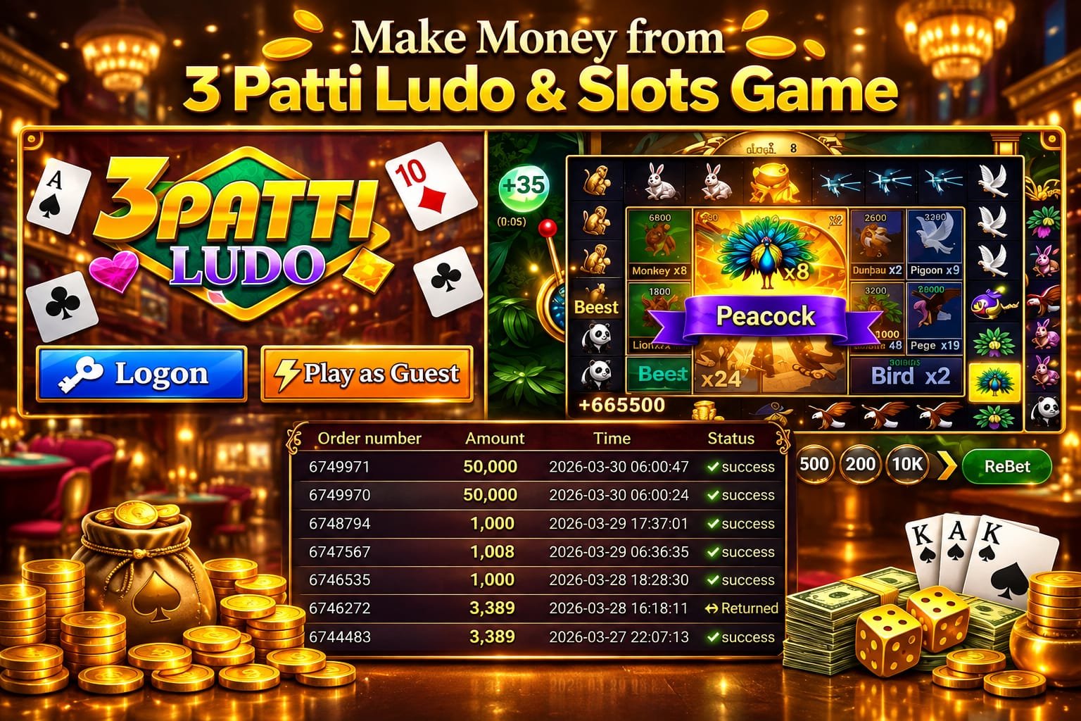 3 Patti Ludo Games Screenshot